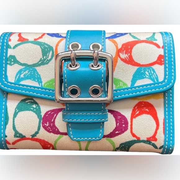 Coach Multi Color Monogram Wallet - Picture 2 of 5